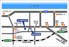 米川歯科医院へのアクセスマップ